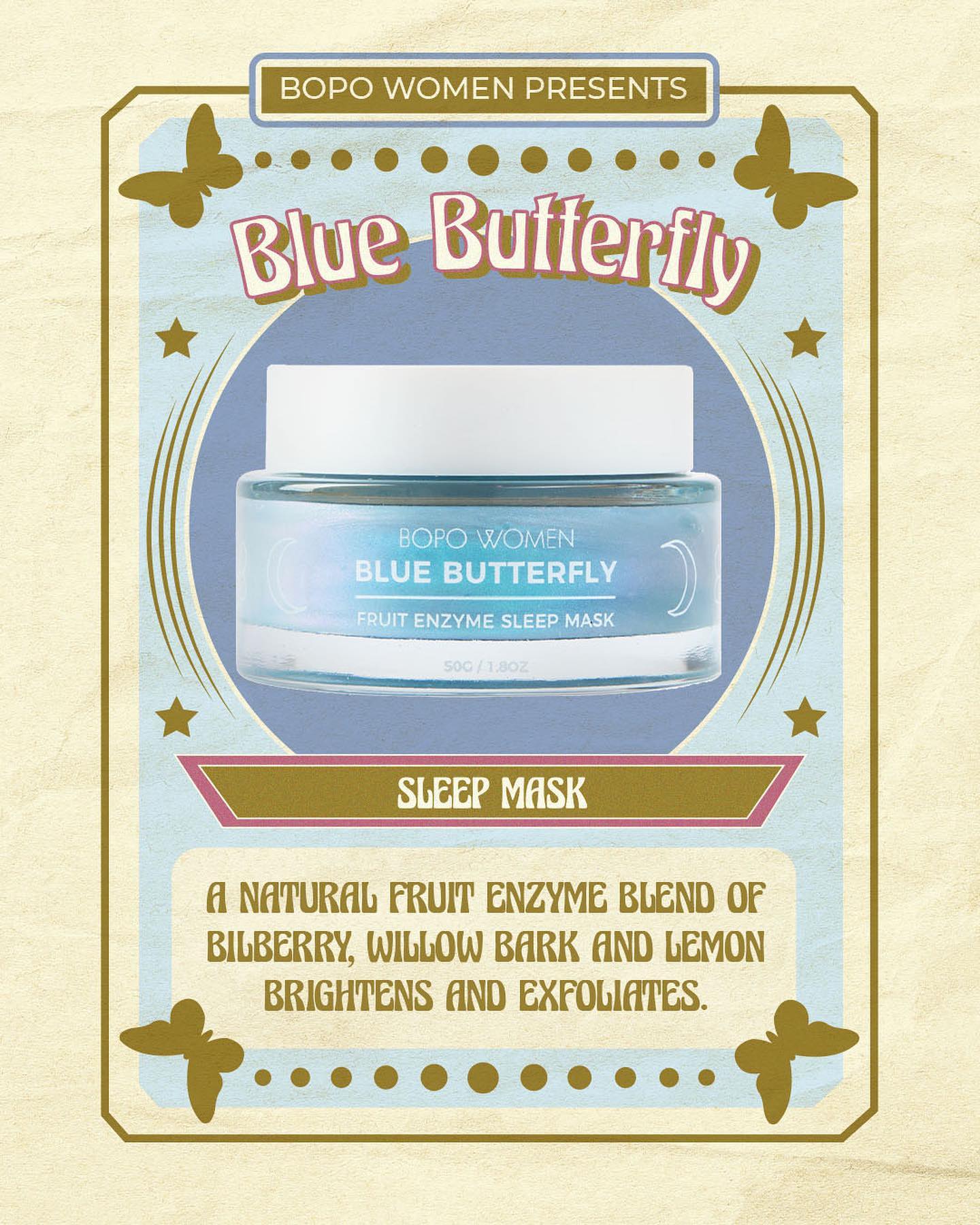 Blue Butterfly Enzyme Sleep Mask